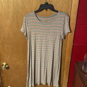 Arizona Gray and pink striped dress